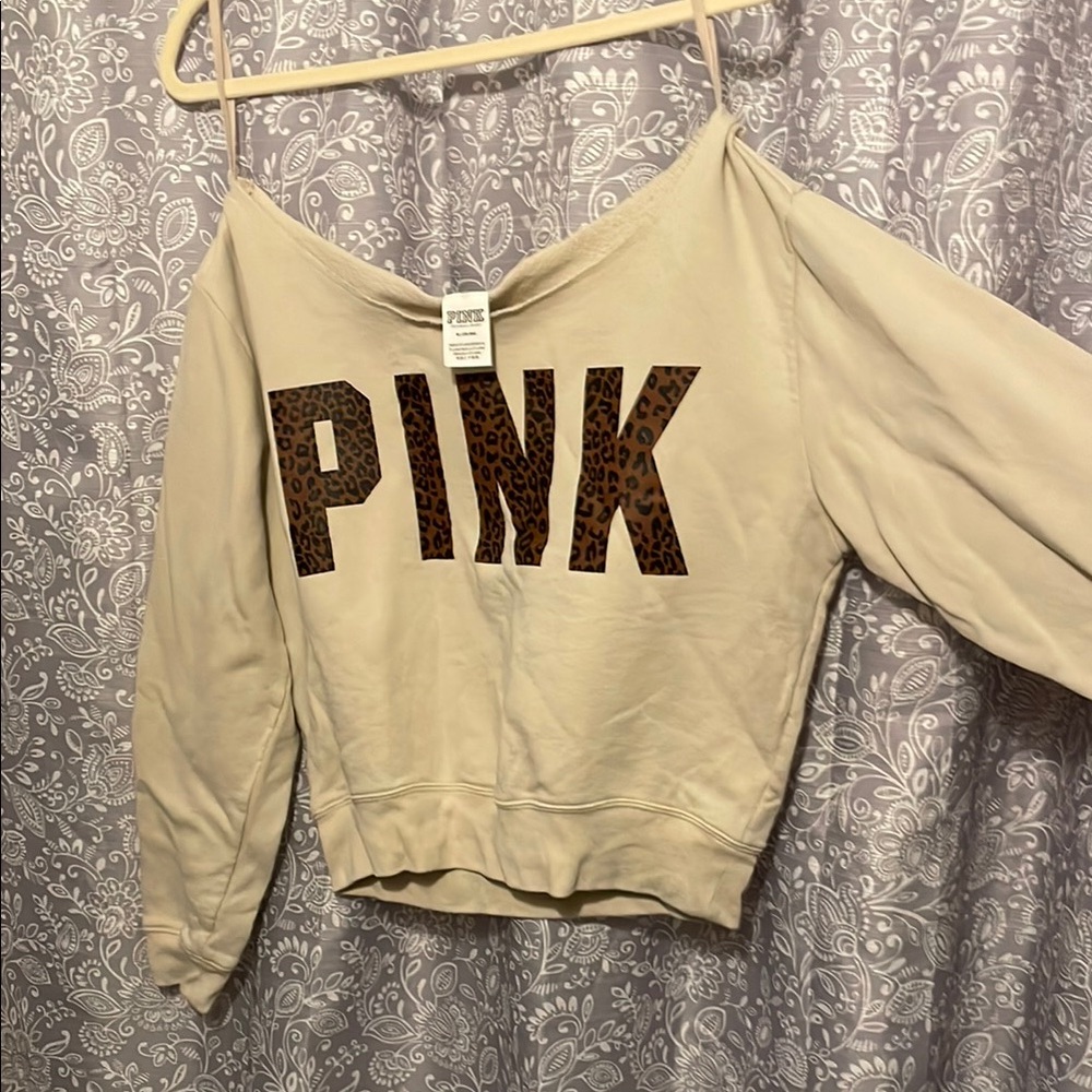 PINK Off-Shoulder Sweatshirt